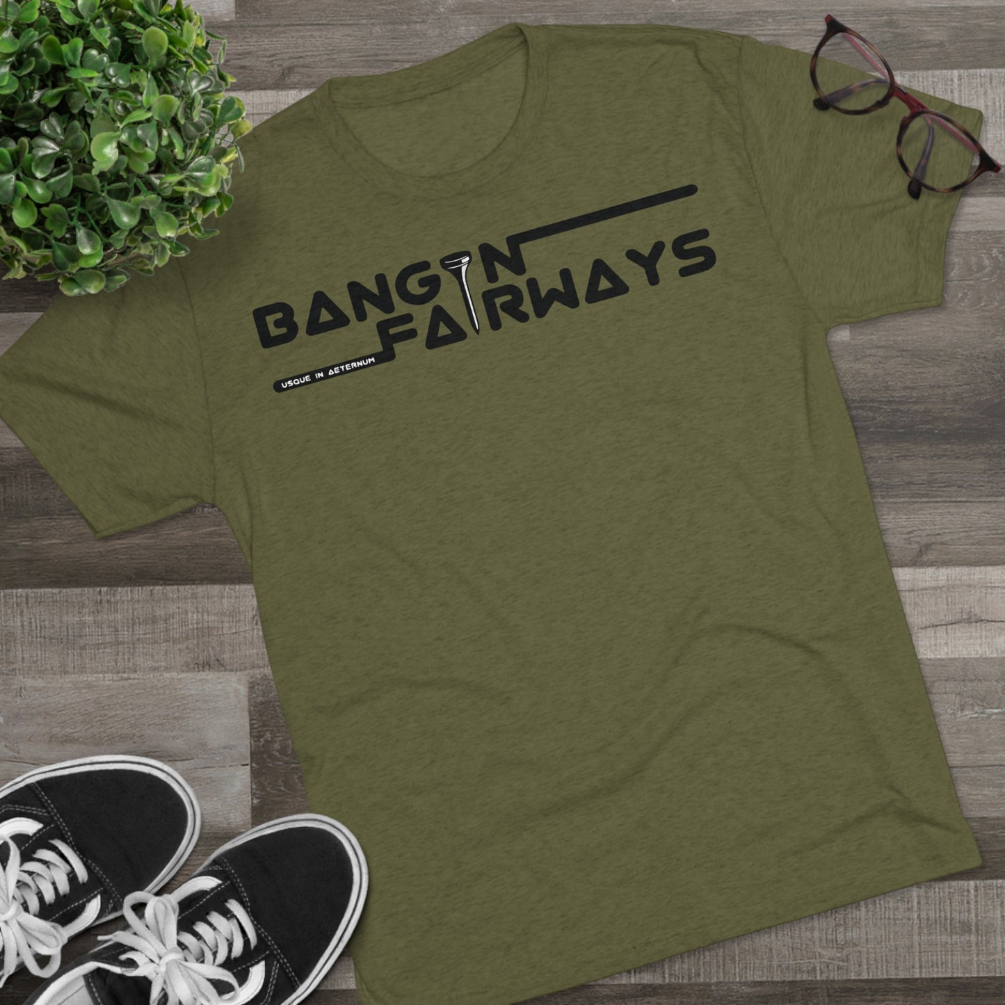 Black Text Retro BF Tri-Blend Crew Tee