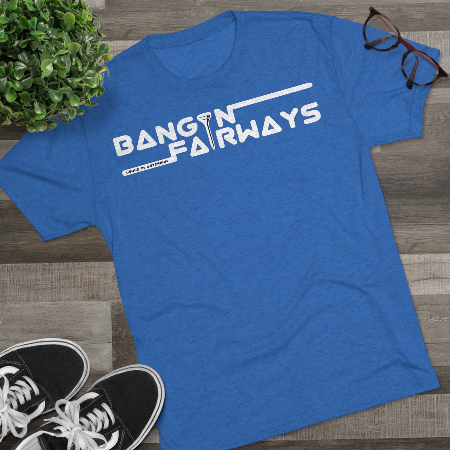 White Text Retro BF Tri-Blend Crew Tee
