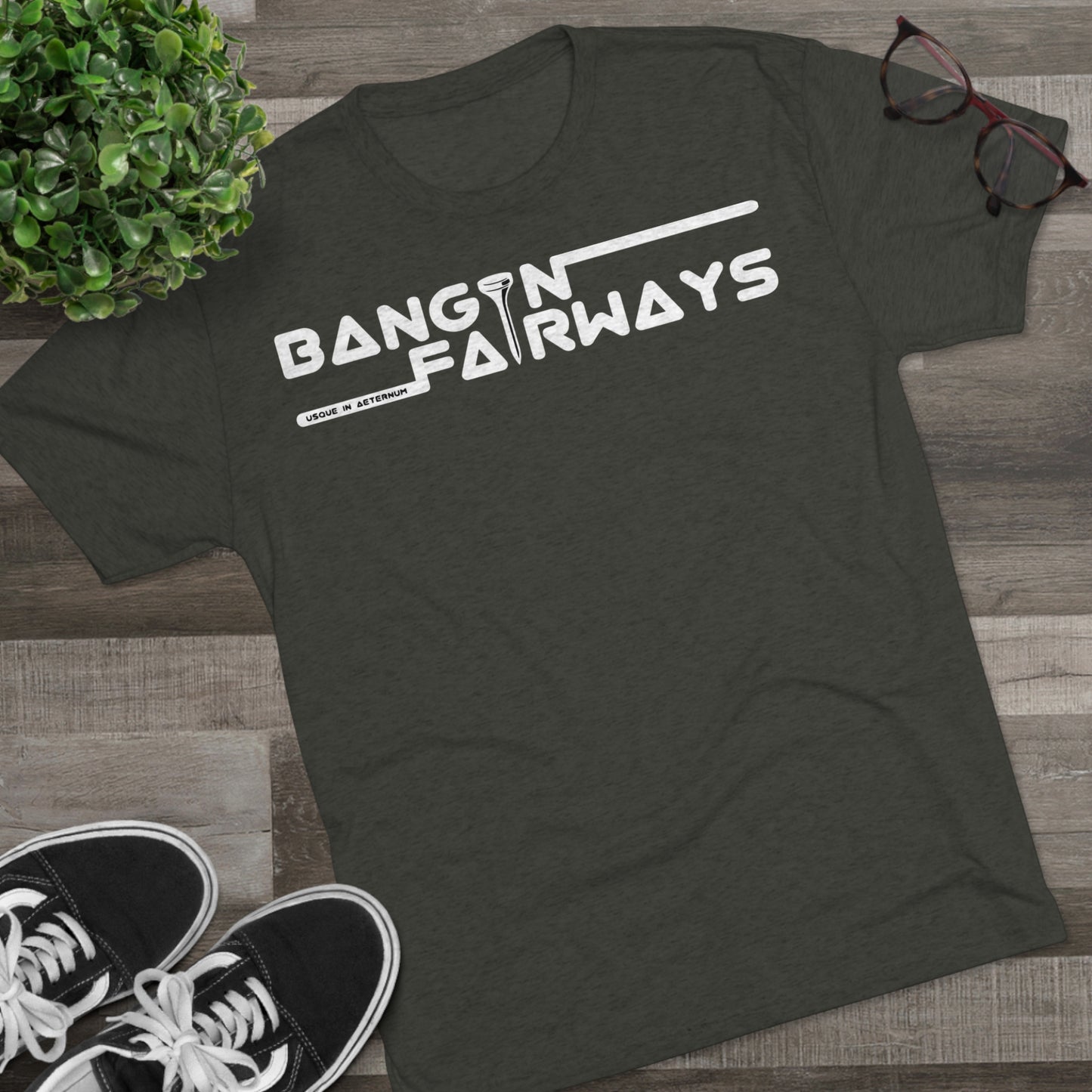 White Text Retro BF Tri-Blend Crew Tee