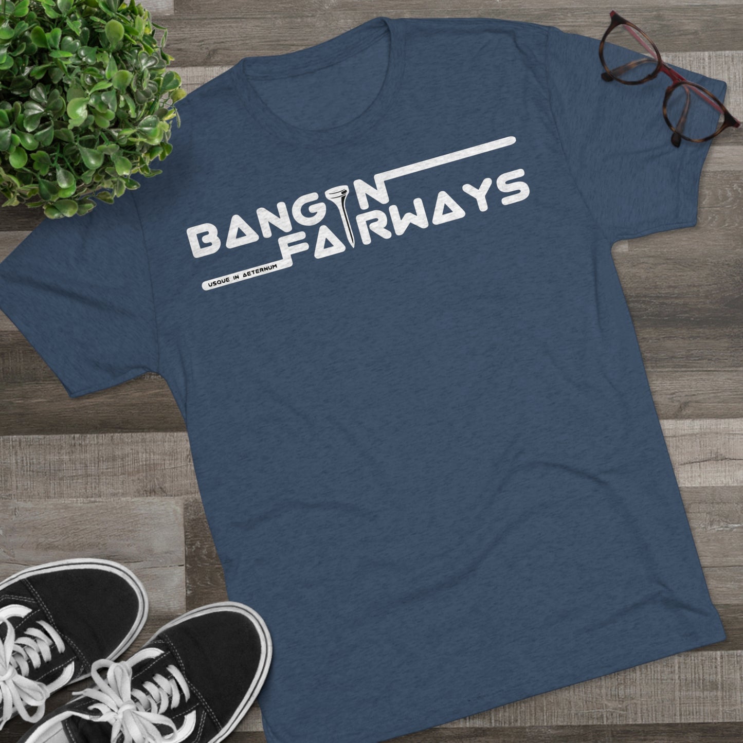 White Text Retro BF Tri-Blend Crew Tee