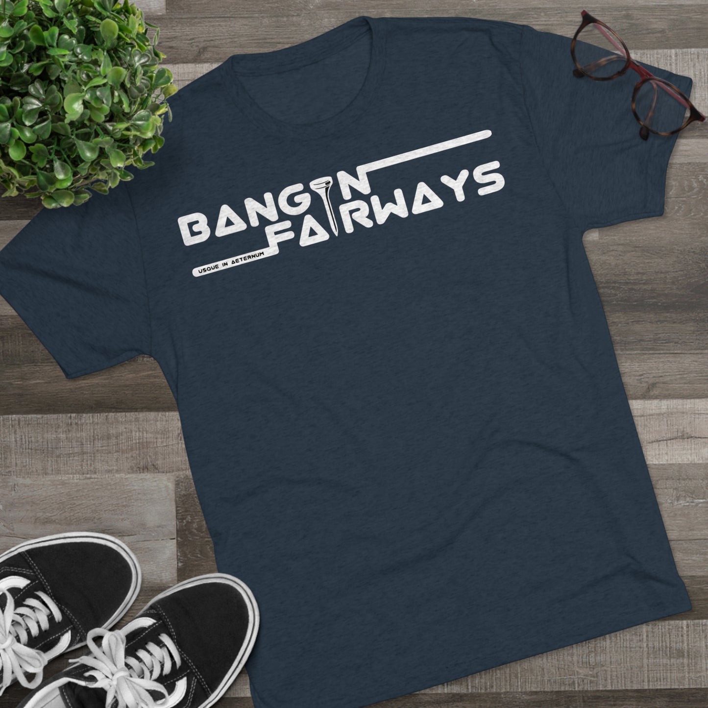 White Text Retro BF Tri-Blend Crew Tee