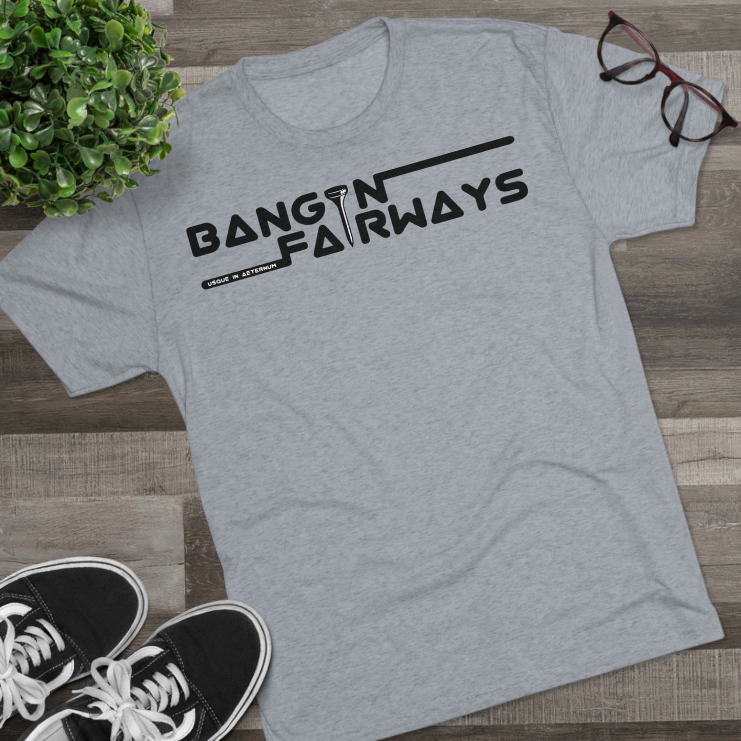 Black Text Retro BF Tri-Blend Crew Tee