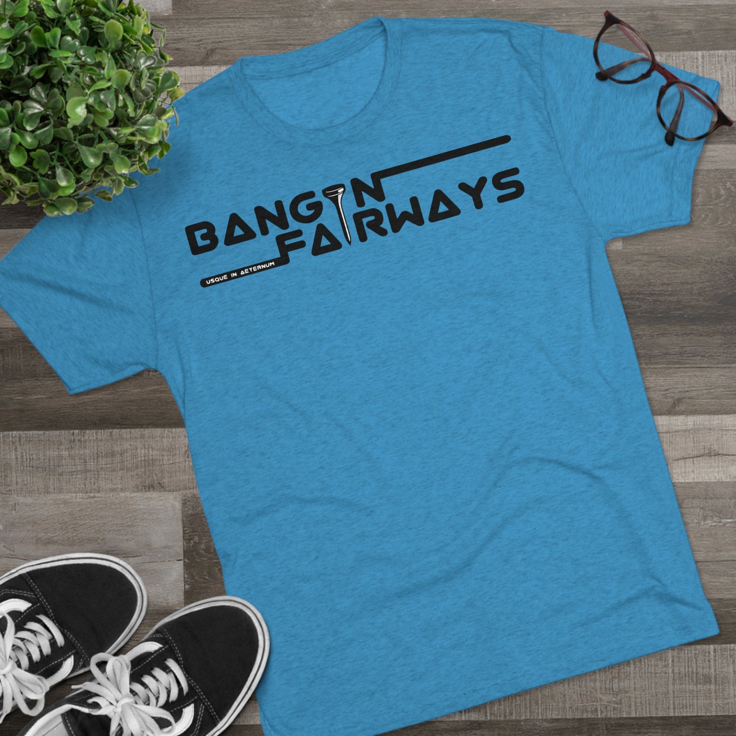 Black Text Retro BF Tri-Blend Crew Tee