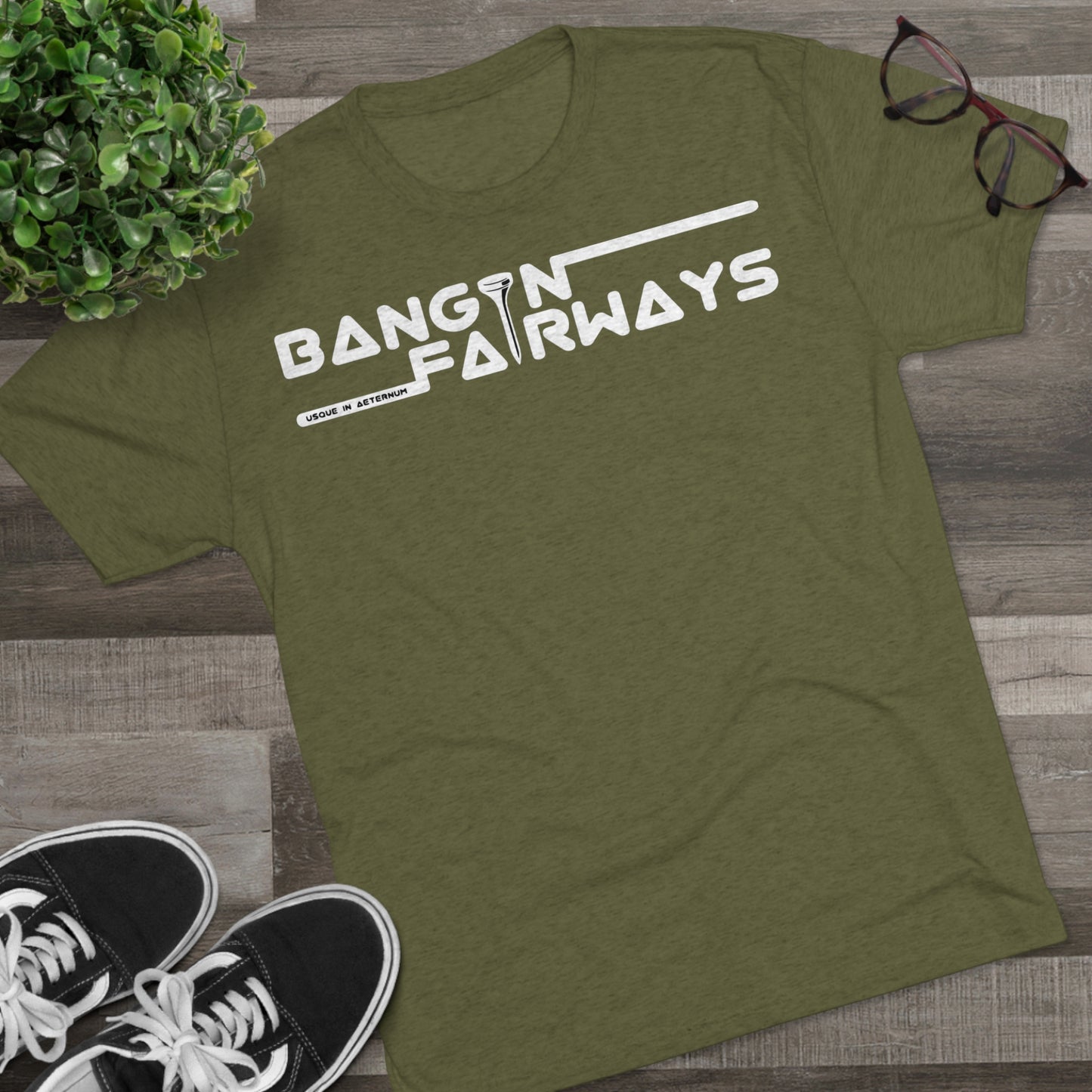 White Text Retro BF Tri-Blend Crew Tee