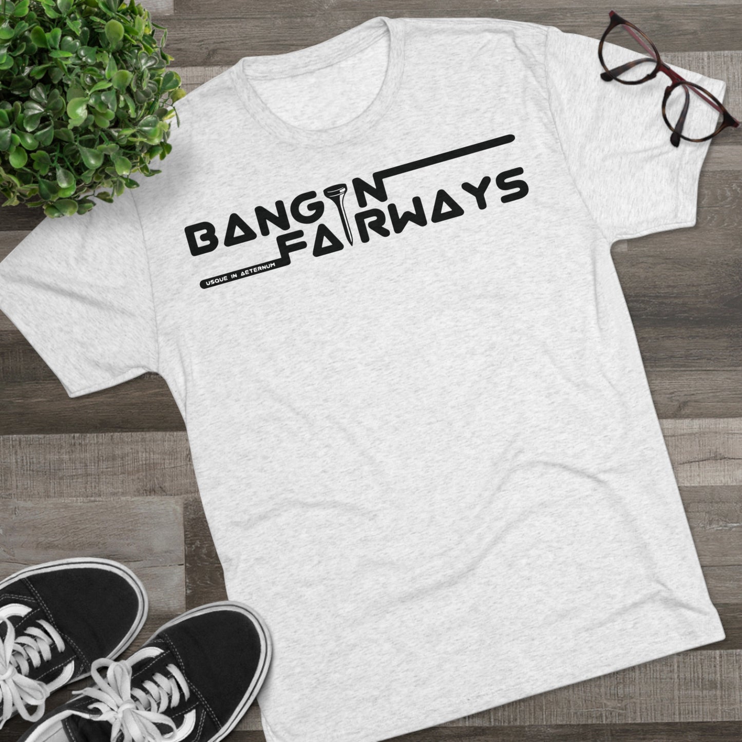 Black Text Retro BF Tri-Blend Crew Tee