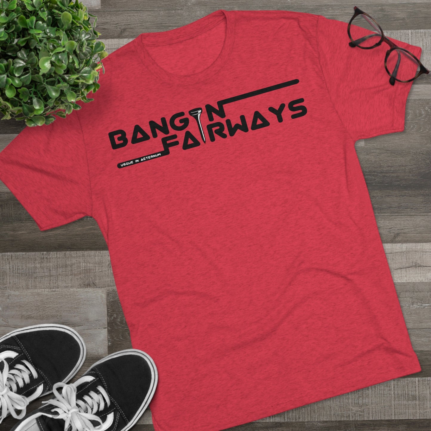 Black Text Retro BF Tri-Blend Crew Tee