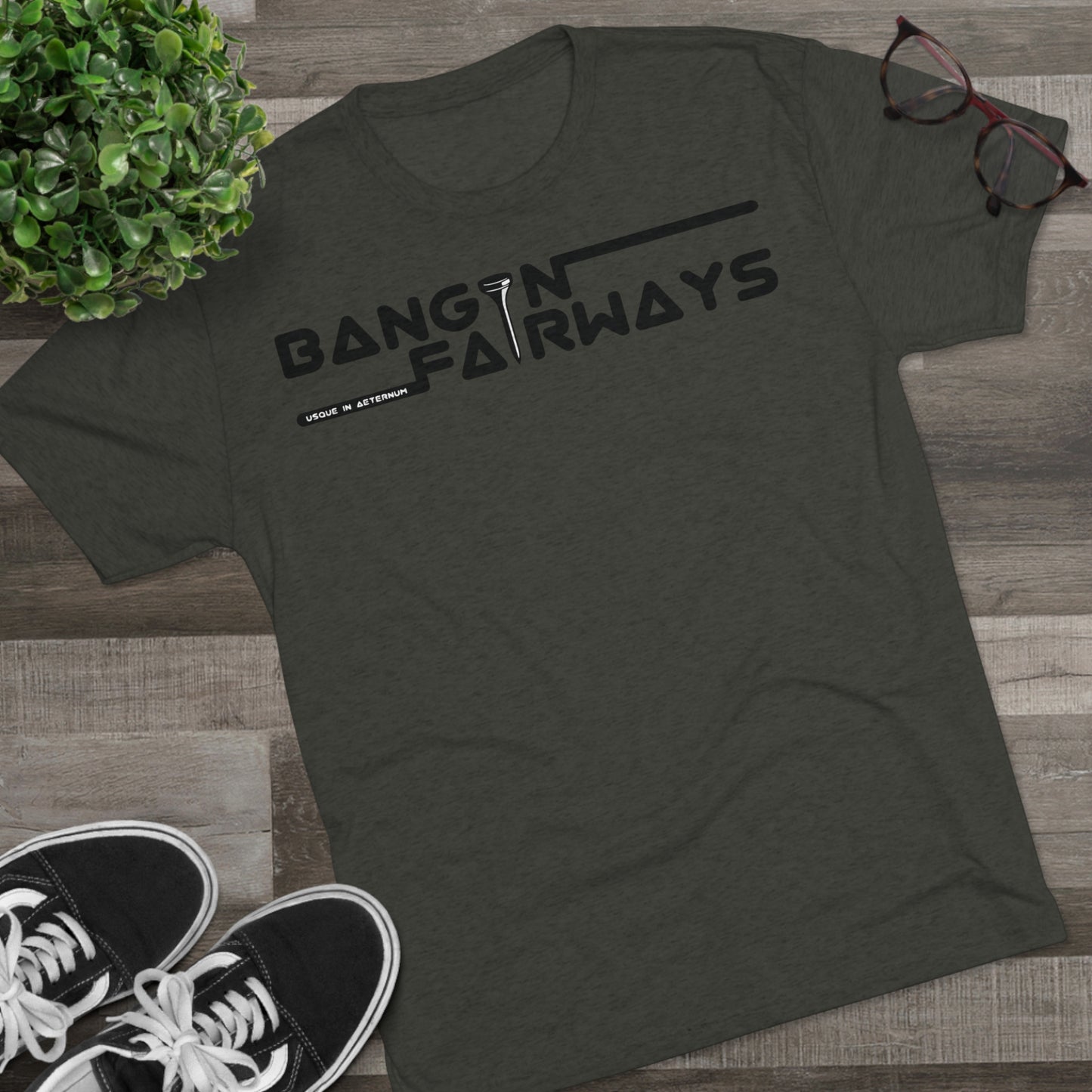 Black Text Retro BF Tri-Blend Crew Tee