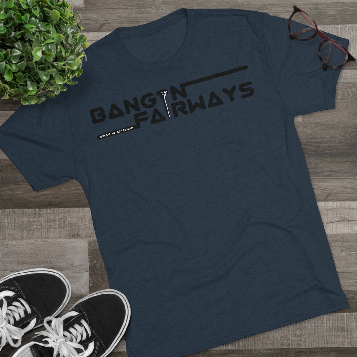 Black Text Retro BF Tri-Blend Crew Tee
